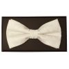 Ivory Floral Handmade Mens Bow Tie and Pocket Square Set