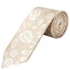 Champagne with White Floral Silk Classic Tie 