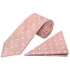 Rose Gold Large White Spot Classic Men's Tie and Pocket Square Set