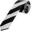 Black and White Striped Skinny Boys Tie