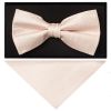 Blush Pink Textured Silk Men's Bow Tie and Pocket Square Set