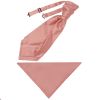 Plain Rose Gold Satin Men's Cravat Tie and Pocket Square Set