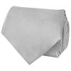 Plain Silver Satin Classic Men's Tie and Pocket Square Set