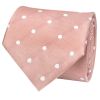 Rose Gold Large White Spot Classic Men's Tie and Pocket Square Set