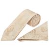 Gold Flower Classic Men's Tie and Pocket Square Set