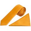 Plain Rust Satin Skinny Men's Tie and Pocket Square Set