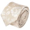 Champagne with White Floral Silk Skinny Tie