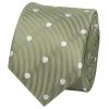 Kahki Green Large White Spot Skinny Men's Tie