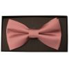 Plain Rose Gold Satin Silk Mens Bow Tie