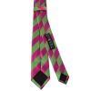 Pink and Lime Striped Skinny Men's Tie