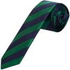 Navy and Green Striped Skinny Men's Tie and Pocket Square Set