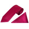 Fuchsia Pink Silk Twill Classic Mens Tie and Pocket Square Set