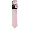 Classic Dusty Rose Mens Tie with Pocket Square and Lapel Pin Set