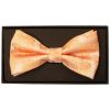 Peach Paisley Handmade Mens Bow Tie