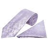 Lavender Floral Classic Men's Tie and Pocket Square Set
