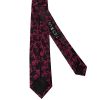 Black with Fuchsia Floral Skinny Boys Tie and Pocket Square Set