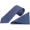 Blue with Yellow Geo Classic Men's Tie and Pocket Square Set