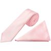 Baby Pink Satin Boys Tie and Pocket Square Set