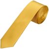 Plain Gold Satin Silk Skinny Men's Tie