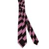 Black and Pink Striped Skinny Men's Tie and Pocket Square Set