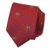 Burgundy Palm Tree Silk Skinny Men's Tie