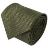 Olive Green Textured Classic Tie and Pocket Square Set