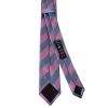 Pink and Light Blue Striped Skinny Men's Tie and Pocket Square Set