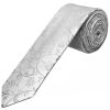 Silver Floral Skinny Boys Tie