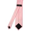 Plain Pink Satin Classic Men's Tie and Pocket Square Set