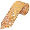 Mens Gold Floral Silk Classic Tie