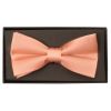 Plain Rose Quartz Satin Silk Mens Bow Tie