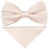 Pre Tied Blush Pink Textured Silk Boys Bow Tie and Pocket Square Set