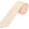 Light Peach and White Floral Skinny Boys Tie