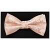 Rose Quartz Floral Handmade Mens Bow Tie