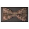 Light Brown Check Mens Tweed Bow Tie