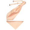 Plain Light Peach Satin Men's Cravat Tie and Pocket Square Set