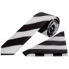 Black and White Striped Skinny Boys Tie and Pocket Square Set