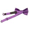 Pre Tied Cadburys Purple Satin Boys Bow Tie Age 4-7