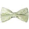 Pre Tied Sage Green Floral Boys Bow Tie and Pocket Square Set Age 4-7