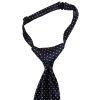 Pre Tied Navy and White Polka Dot Boys Tie and Pocket Square Set Age 4-7