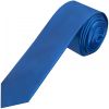 Plain Electric Blue Satin Skinny Boys Tie