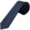 French Navy Textured Skinny Tie and Pocket Square Set