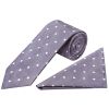 Mauve Large White Spot Classic Men's Tie and Pocket Square Set