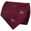 Burgundy Dog and Pheasant Classic Men's Tie