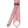 Mens Dusty Pink Textured Stripe Silk Classic Tie Pocket Square and Cufflinks Box Set