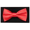 Plain Coral Pink Hand Made Mens Bow Tie and Pocket Square Set