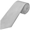 Plain Silver Satin Classic Men's Tie and Pocket Square Set