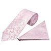 Light Dusty Pink Floral Classic Men's Tie and Pocket Square Set