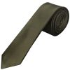 Plain Leaf Green Satin Skinny Boys Tie and Pocket Square Set