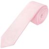 Plain Blush Pink Satin Skinny Men's Tie and Pocket Square Set